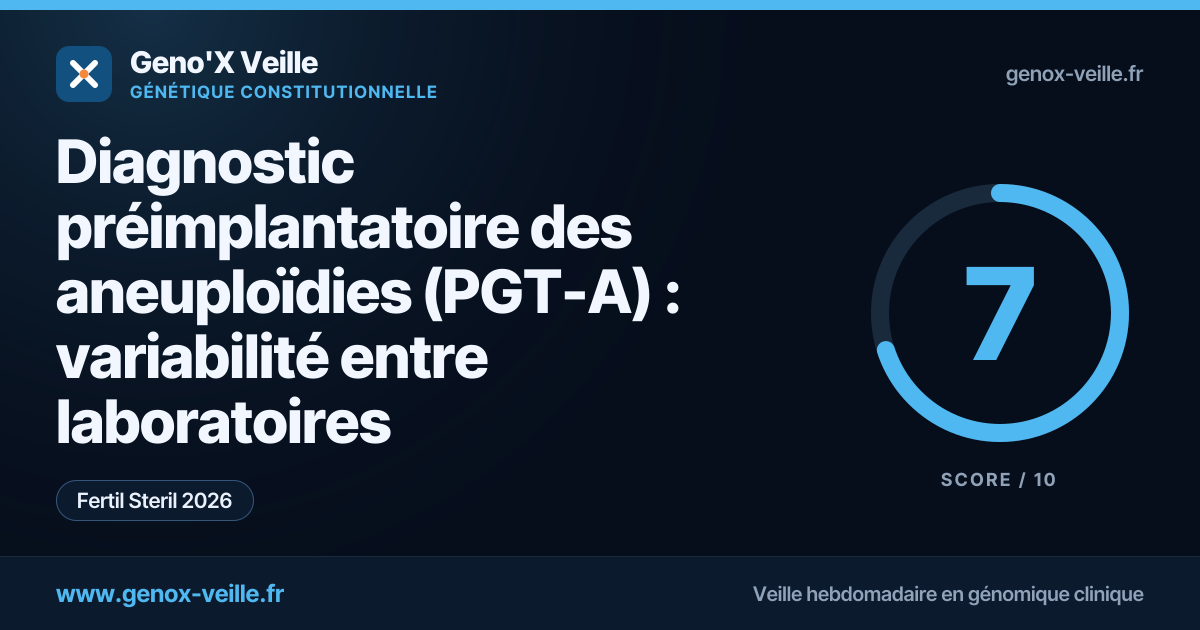 Diagnostic préimplantatoire des aneuploïdies (PGT-A) : variabilité ...